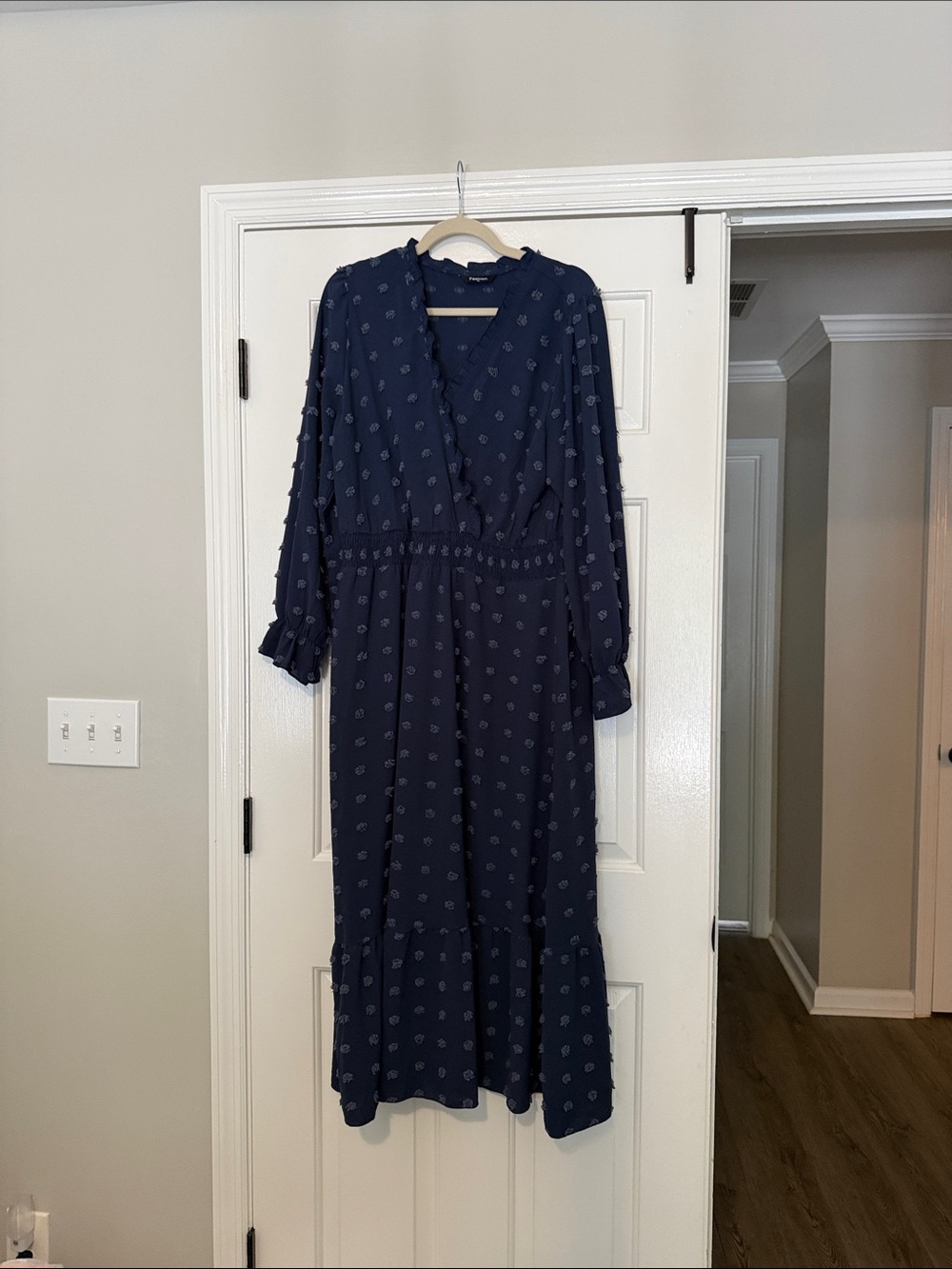 Fashion Brand Company Navy Floral Wrap Maxi Dress
